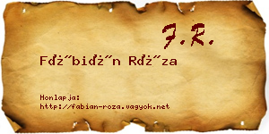 Fábián Róza névjegykártya